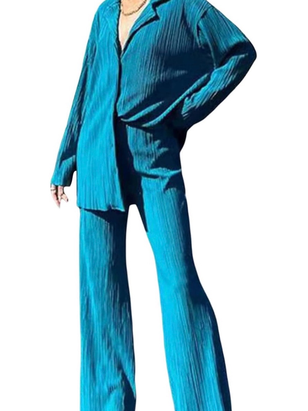 Blue Plisse Set